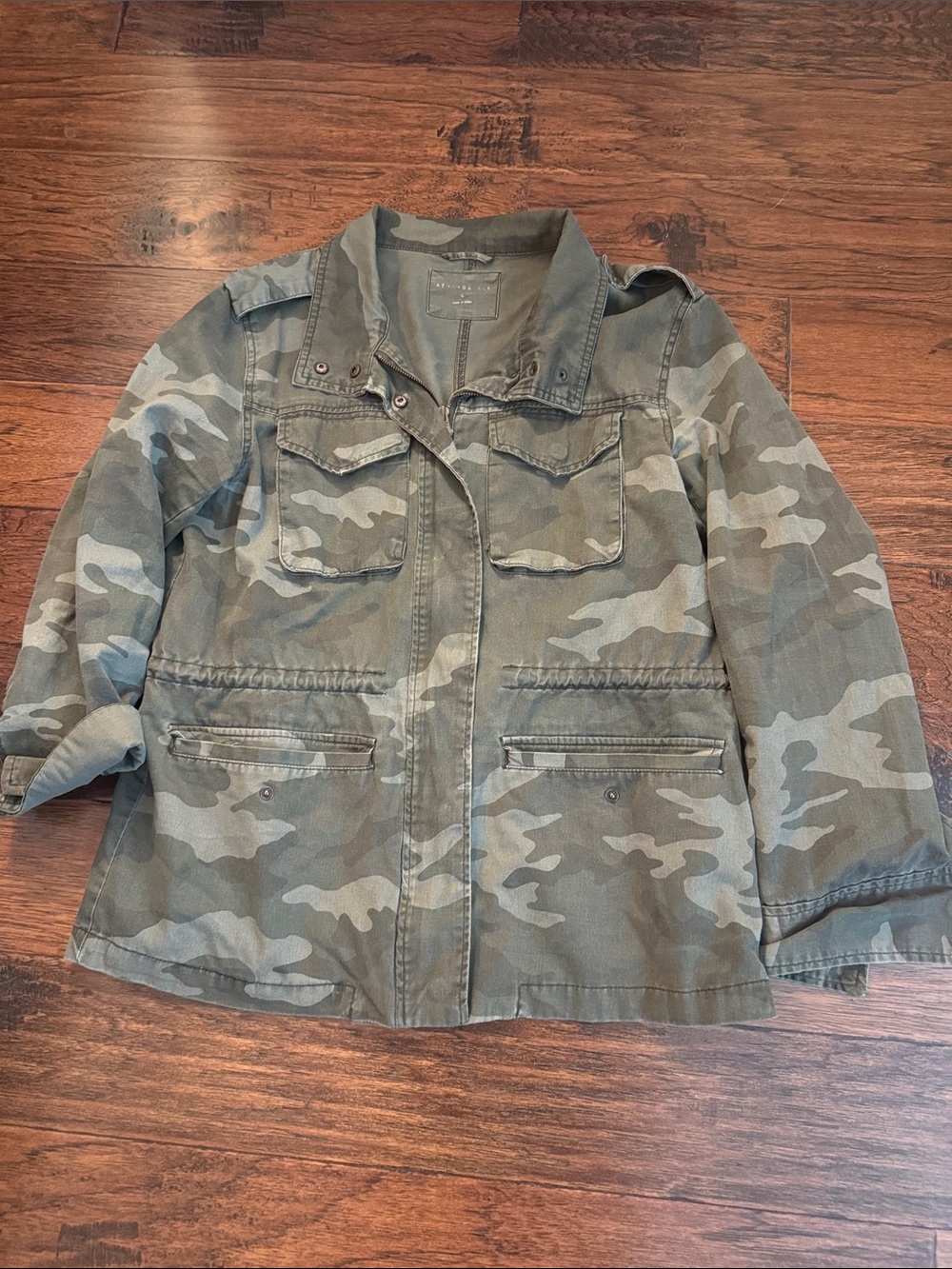 Aeropostale Women's Camouflage Utility Jacket - Green Camo